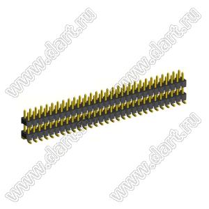 2213SMDI-58G (PLHD-58S) вилка открытая прямая двухрядная с двойным изолятором на плату для поверхностного (SMD) монтажа, шаг 2,54 x 2,54 мм,2x29 конт.