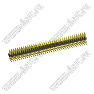 2213R-76G (PLD-76R) вилка открытая угловая двухрядная на плату для монтажа в отверстия; шаг 2.54мм; P=2,54мм; 76-конт.