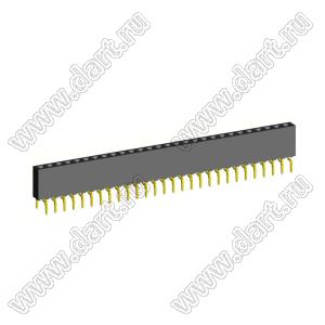 2212TB-28G-85-05-K0 розетка однорядная прямая (гнездо) на плату для монтажа в отверстия, высота изолятора 8,5 мм; 28-конт.; P=2,54мм