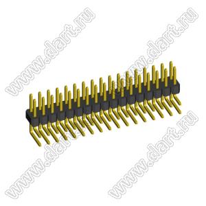 2213R-34G (PLD-34R) вилка открытая угловая двухрядная на плату для монтажа в отверстия; шаг 2.54мм; P=2,54мм; 34-конт.
