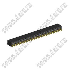 2214ВR-60G-SM (2259-0230ANG0MUT01) розетка с боковым входом двухрядная (гнездо) на плату для поверхностного (SMD) монтажа, шаг 2,54 x 2,54 мм, 2х30 конт.; шаг 2.54мм; P=2,54мм