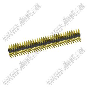 2213R-66G (PLD-66R) вилка открытая угловая двухрядная на плату для монтажа в отверстия; шаг 2.54мм; P=2,54мм; 66-конт.