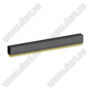2203SDI-114G-1A розетка прямая трехрядная с увеличенным изолятором (гнездо) на плату для монтажа в отверстия, шаг 2,00 x 2,00 мм, А=2,3мм, В=7,85мм, 3х38 конт.