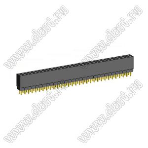 2207SDI-62G-1A розетка прямая двухрядная с увеличенным изолятором (гнездо) на плату для монтажа в отверстия, шаг 2,00 x 2,00 мм, А=2,3мм, В=7,85мм, 2х31 конт.