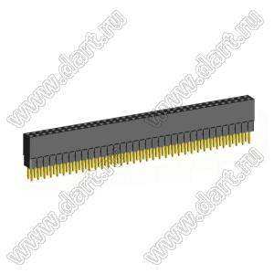 2207SDI-70G-2B розетка прямая двухрядная с увеличенным изолятором (гнездо) на плату для монтажа в отверстия, шаг 2,00 x 2,00 мм, А=3,8мм, В=9,35мм, 2х35 конт.