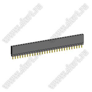 2209SDI-29G-1A розетка прямая однорядная с увеличенным изолятором (гнездо) на плату для монтажа в отверстия, шаг 2,00 мм, А=2,3мм, В=7,85мм, 29 конт.