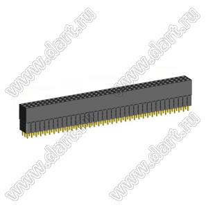2203SDI-111G-3A розетка прямая трехрядная с увеличенным изолятором (гнездо) на плату для монтажа в отверстия, шаг 2,00 x 2,00 мм, А=2,3мм, В=10,85мм, 3х37 конт.