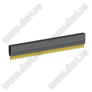 2207SDI-74G-2B розетка прямая двухрядная с увеличенным изолятором (гнездо) на плату для монтажа в отверстия, шаг 2,00 x 2,00 мм, А=3,8мм, В=9,35мм, 2х37 конт.