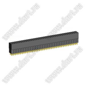 2203SDI-117G-3A розетка прямая трехрядная с увеличенным изолятором (гнездо) на плату для монтажа в отверстия, шаг 2,00 x 2,00 мм, А=2,3мм, В=10,85мм, 3х39 конт.