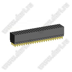 1999SDI-088G-1A розетка прямая четырехрядная с увеличенным изолятором (гнездо) на плату для монтажа в отверстия, шаг 2,00 x 2,00 мм, А=2,3мм, В=7,85мм, 4х22 конт.