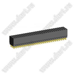 1999SDI-108G-1A розетка прямая четырехрядная с увеличенным изолятором (гнездо) на плату для монтажа в отверстия, шаг 2,00 x 2,00 мм, А=2,3мм, В=7,85мм, 4х27 конт.
