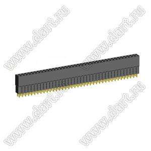 2207SDI-78G-3A розетка прямая двухрядная с увеличенным изолятором (гнездо) на плату для монтажа в отверстия, шаг 2,00 x 2,00 мм, А=2,3мм, В=10,85мм, 2х39 конт.