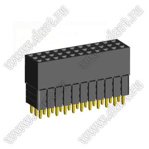 2203SDI-033G-3A розетка прямая трехрядная с увеличенным изолятором (гнездо) на плату для монтажа в отверстия, шаг 2,00 x 2,00 мм, А=2,3мм, В=10,85мм, 3х11 конт.