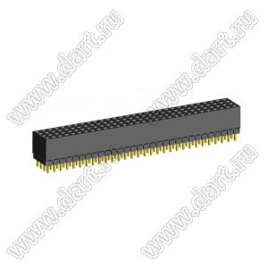1999SDI-120G-1A розетка прямая четырехрядная с увеличенным изолятором (гнездо) на плату для монтажа в отверстия, шаг 2,00 x 2,00 мм, А=2,3мм, В=7,85мм, 4х30 конт.