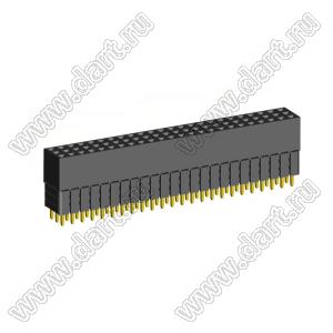 2203SDI-072G-3A розетка прямая трехрядная с увеличенным изолятором (гнездо) на плату для монтажа в отверстия, шаг 2,00 x 2,00 мм, А=2,3мм, В=10,85мм, 3х24 конт.