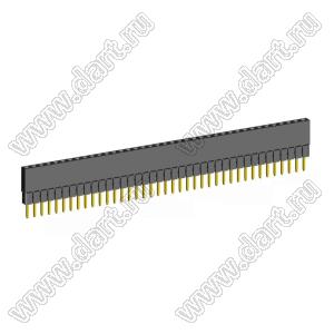 2209SDI-39G-2B розетка прямая однорядная с увеличенным изолятором (гнездо) на плату для монтажа в отверстия, шаг 2,00 мм, А=3,8мм, В=9,35мм, 39 конт.
