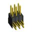2215R-06G-383970 (2x3) вилка открытая угловая с увеличенным изолятором двухрядная на плату для монтажа в отверстия, шаг 2,54 x 2,54 мм, 2х3 конт.