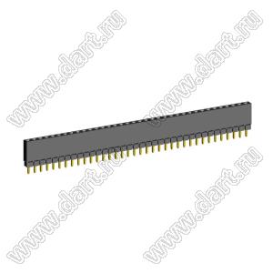 2209SDI-36G-1A розетка прямая однорядная с увеличенным изолятором (гнездо) на плату для монтажа в отверстия, шаг 2,00 мм, А=2,3мм, В=7,85мм, 36 конт.