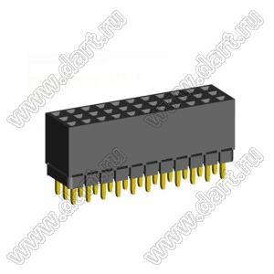2203SDI-033G-1A розетка прямая трехрядная с увеличенным изолятором (гнездо) на плату для монтажа в отверстия, шаг 2,00 x 2,00 мм, А=2,3мм, В=7,85мм, 3х11 конт.