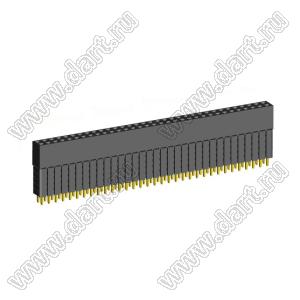 2207SDI-66G-5A розетка прямая двухрядная с увеличенным изолятором (гнездо) на плату для монтажа в отверстия, шаг 2,00 x 2,00 мм, А=2,3мм, В=13,85мм, 2х33 конт.