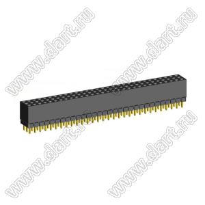 2203SDI-090G-1A розетка прямая трехрядная с увеличенным изолятором (гнездо) на плату для монтажа в отверстия, шаг 2,00 x 2,00 мм, А=2,3мм, В=7,85мм, 3х30 конт.
