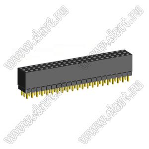 2203SDI-063G-1A розетка прямая трехрядная с увеличенным изолятором (гнездо) на плату для монтажа в отверстия, шаг 2,00 x 2,00 мм, А=2,3мм, В=7,85мм, 3х21 конт.