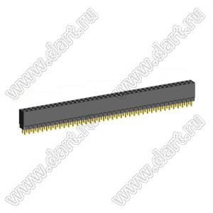 2207SDI-78G-1A розетка прямая двухрядная с увеличенным изолятором (гнездо) на плату для монтажа в отверстия, шаг 2,00 x 2,00 мм, А=2,3мм, В=7,85мм, 2х39 конт.
