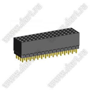 1999SDI-060G-1A розетка прямая четырехрядная с увеличенным изолятором (гнездо) на плату для монтажа в отверстия, шаг 2,00 x 2,00 мм, А=2,3мм, В=7,85мм, 4х15 конт.