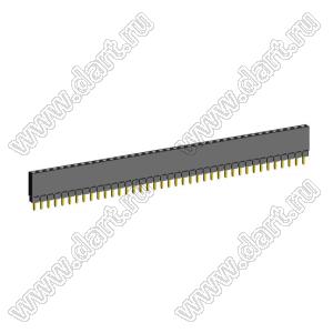 2209SDI-39G-1A розетка прямая однорядная с увеличенным изолятором (гнездо) на плату для монтажа в отверстия, шаг 2,00 мм, А=2,3мм, В=7,85мм, 39 конт.