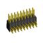 2215R-18G-383970 (2x9) вилка открытая угловая с увеличенным изолятором двухрядная на плату для монтажа в отверстия, шаг 2,54 x 2,54 мм, 2х9 конт.