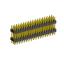 2233DI-054G-2616 (3x18) вилка открытая прямая с двойным изолятором трехрядная на плату для монтажа в отверстия, шаг 2,54 x 2,54 мм, 3х18 конт.
