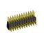 2215R-24G-383970 (2x12) вилка открытая угловая с увеличенным изолятором двухрядная на плату для монтажа в отверстия, шаг 2,54 x 2,54 мм, 2х12 конт.