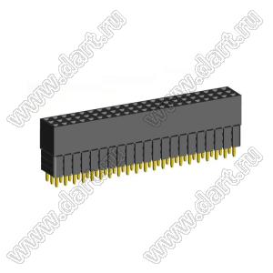 2203SDI-063G-3A розетка прямая трехрядная с увеличенным изолятором (гнездо) на плату для монтажа в отверстия, шаг 2,00 x 2,00 мм, А=2,3мм, В=10,85мм, 3х21 конт.