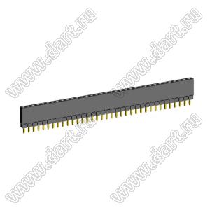2209SDI-35G-1A розетка прямая однорядная с увеличенным изолятором (гнездо) на плату для монтажа в отверстия, шаг 2,00 мм, А=2,3мм, В=7,85мм, 35 конт.