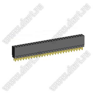 2207SDI-52G-1A розетка прямая двухрядная с увеличенным изолятором (гнездо) на плату для монтажа в отверстия, шаг 2,00 x 2,00 мм, А=2,3мм, В=7,85мм, 2х26 конт.