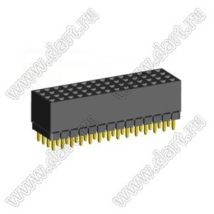 1999SDI-056G-1A розетка прямая четырехрядная с увеличенным изолятором (гнездо) на плату для монтажа в отверстия, шаг 2,00 x 2,00 мм, А=2,3мм, В=7,85мм, 4х14 конт.