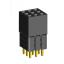 2203SDI-009G-3A розетка прямая трехрядная с увеличенным изолятором (гнездо) на плату для монтажа в отверстия, шаг 2,00 x 2,00 мм, А=2,3мм, В=10,85мм, 3х3 конт.