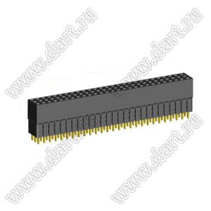 2203SDI-081G-3A розетка прямая трехрядная с увеличенным изолятором (гнездо) на плату для монтажа в отверстия, шаг 2,00 x 2,00 мм, А=2,3мм, В=10,85мм, 3х27 конт.