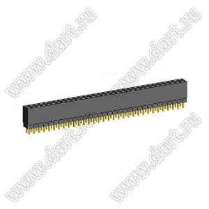 2207SDI-64G-1A розетка прямая двухрядная с увеличенным изолятором (гнездо) на плату для монтажа в отверстия, шаг 2,00 x 2,00 мм, А=2,3мм, В=7,85мм, 2х32 конт.