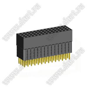 1999SDI-056G-4B розетка прямая четырехрядная с увеличенным изолятором (гнездо) на плату для монтажа в отверстия, шаг 2,00 x 2,00 мм, А=3,8мм, В=12,35мм, 4х14 конт.