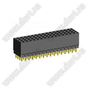1999SDI-064G-1A розетка прямая четырехрядная с увеличенным изолятором (гнездо) на плату для монтажа в отверстия, шаг 2,00 x 2,00 мм, А=2,3мм, В=7,85мм, 4х16 конт.
