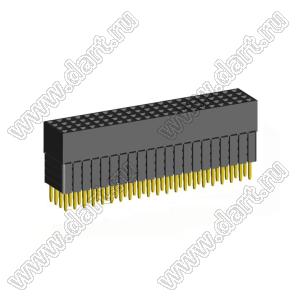 1999SDI-084G-4B розетка прямая четырехрядная с увеличенным изолятором (гнездо) на плату для монтажа в отверстия, шаг 2,00 x 2,00 мм, А=3,8мм, В=12,35мм, 4х21 конт.