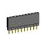 2209SDI-10G-1A розетка прямая однорядная с увеличенным изолятором (гнездо) на плату для монтажа в отверстия, шаг 2,00 мм, А=2,3мм, В=7,85мм, 10 конт.