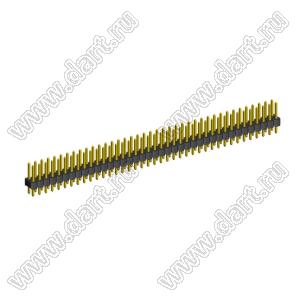 2213S-78G (PLD-78, DS1021-2x39SF11) вилка открытая прямая двухрядная на плату для монтажа в отверстия; P=2,54x2,54мм; 2x39-конт.