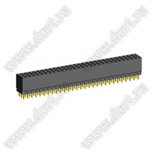 2203SDI-087G-1A розетка прямая трехрядная с увеличенным изолятором (гнездо) на плату для монтажа в отверстия, шаг 2,00 x 2,00 мм, А=2,3мм, В=7,85мм, 3х29 конт.