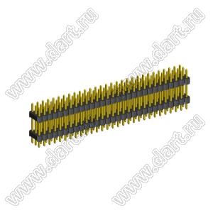2233DI-087G-2616 (3x29) вилка открытая прямая с двойным изолятором трехрядная на плату для монтажа в отверстия, шаг 2,54 x 2,54 мм, 3х29 конт.