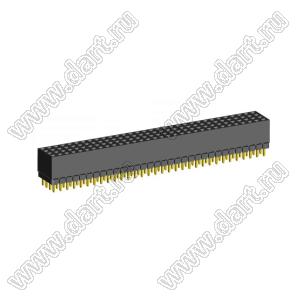 1999SDI-128G-1A розетка прямая четырехрядная с увеличенным изолятором (гнездо) на плату для монтажа в отверстия, шаг 2,00 x 2,00 мм, А=2,3мм, В=7,85мм, 4х32 конт.