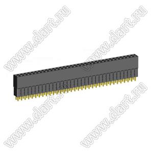 2207SDI-68G-3A розетка прямая двухрядная с увеличенным изолятором (гнездо) на плату для монтажа в отверстия, шаг 2,00 x 2,00 мм, А=2,3мм, В=10,85мм, 2х34 конт.