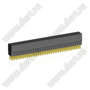2203SDI-096G-2B розетка прямая трехрядная с увеличенным изолятором (гнездо) на плату для монтажа в отверстия, шаг 2,00 x 2,00 мм, А=3,8мм, В=9,35мм, 3х32 конт.