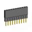 2209SDI-10G-2B розетка прямая однорядная с увеличенным изолятором (гнездо) на плату для монтажа в отверстия, шаг 2,00 мм, А=3,8мм, В=9,35мм, 10 конт.